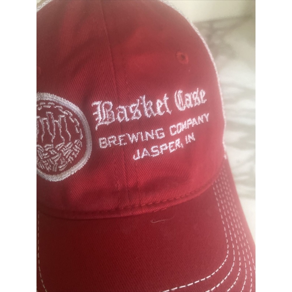 District Basket Case Brewing Company Jasper IN Red White Trucker Hat DT607 Mens - Picture 3 of 7